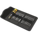 Wera Anti-Static Screwdriver Bit Set, 1/4 in Hex, Phillips, Pozidriv, Slotted, Torx, 17 Pieces, ESD Safe, 155mm 05051043001