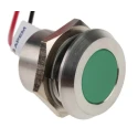 RS PRO Green Panel Mount Indicator 24V DC Lead Wire IP67 Flush 123-2428