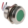 RS PRO Green Panel Mount Indicator 24V DC Lead Wire IP67 Flush 123-2428