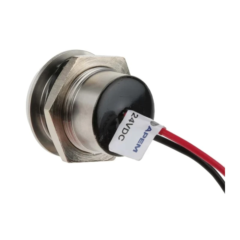RS PRO Green Panel Mount Indicator 24V DC Lead Wire IP67 Flush 123-2428