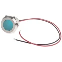 RS PRO Blue Panel Mount Indicator 12V DC 40mA Lead Wire IP67 Flush Stainless Steel 123-2435