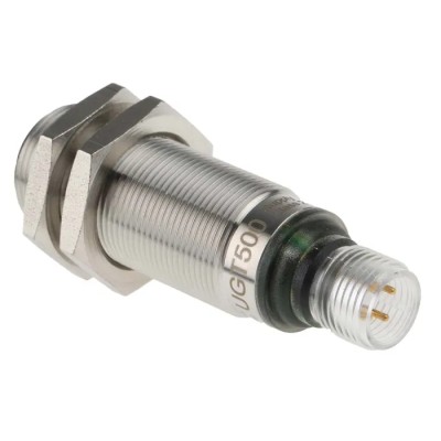 ifm electronic Threaded Barrel Ultrasonic Proximity Sensor M18 x 1, 300 mm, 100mA, PNP, 3V–30V DC UGT500