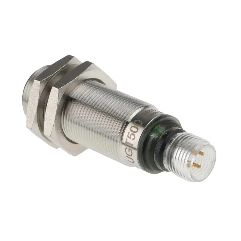ifm electronic Threaded Barrel Ultrasonic Proximity Sensor M18 x 1, 300 mm, 100mA, PNP, 3V–30V DC UGT500