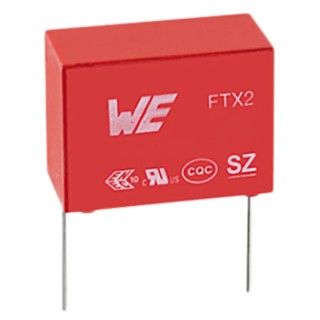 Wurth Elektronik WCAP-FTX2 Film Capacitor X2, 22 nF, 275 V AC/DC, ±10% Tolerance, Through Hole FTX2