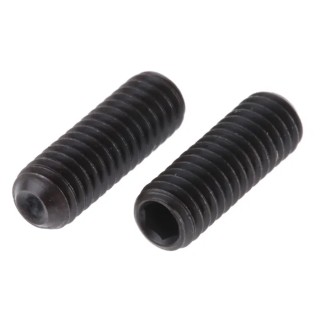 RS PRO Steel Grub Screw, Plain Cup Point, M4 Thread, 12 mm Length, DIN 916, Black, 529-955