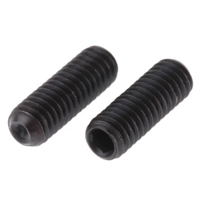 RS PRO Steel Grub Screw, Plain Cup Point, M4 Thread, 12 mm Length, DIN 916, Black, 529-955