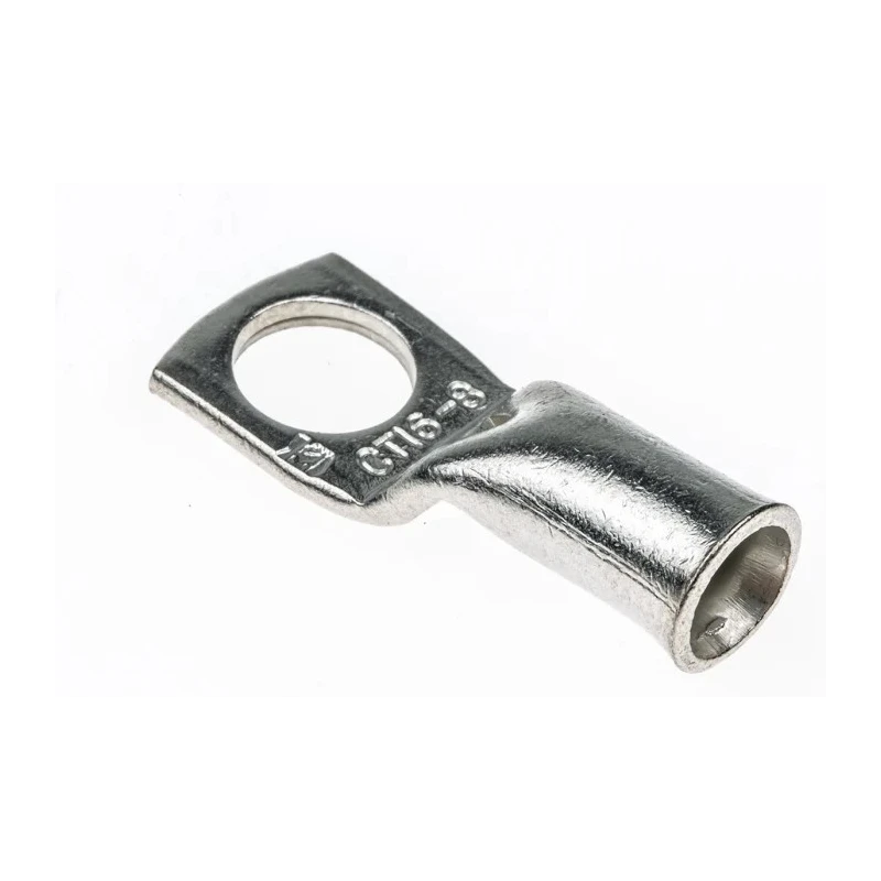RS PRO Uninsulated Ring Terminal CT16 M8 Stud Size, 6 AWG, Grey, Heavy Duty Copper 16mm²