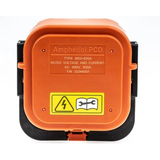 Amphenol Industrial Plug-In EV Service Disconnect, 630A, 690V, Flange Mount, HV Battery Pack, Male, IP69K/IP67, MSDM6302