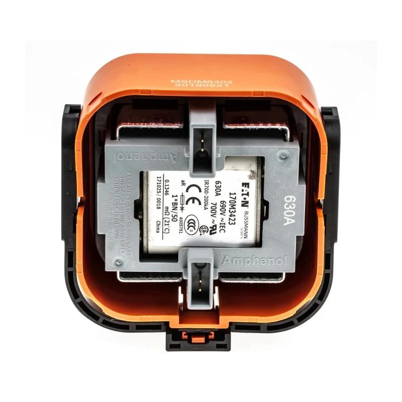 Amphenol Industrial Plug-In EV Service Disconnect, 630A, 690V, Flange Mount, HV Battery Pack, Male, IP69K/IP67, MSDM6302