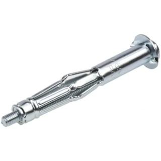 RawlPlug Carbon Steel Expanding Bolt Cavity Fixing, 10 mm Fixing Hole, Zinc Plated, 65 mm Length, Pozidriv & Slot Drive 41652