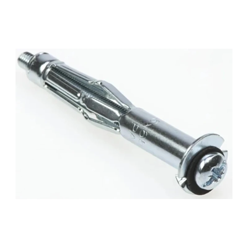 RawlPlug Carbon Steel Expanding Bolt Cavity Fixing, 10 mm Fixing Hole, Zinc Plated, 65 mm Length, Pozidriv & Slot Drive 41652