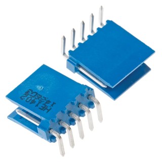 NEUTRAL AMPMODU Series Right Angle Through Hole PCB Header, 5 Contacts, 2.54 mm Pitch, 1 Row, Shrouded HE14