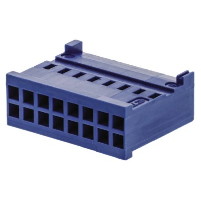 TE Connectivity AMPMODU HE13/HE14 Female Connector Housing 16 Way, 2 Row, 2.54 mm Pitch, Straight Cable Mount 281839-8
