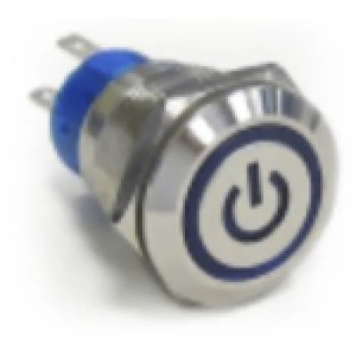 TE Connectivity Series Illuminated Push Button Switch, Latching, Panel Mount, 19.2 mm Cutout, SPST, Red LED, IP67, 250V AV19
