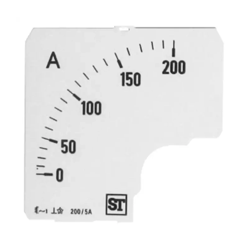 Sifam Tinsley Meter Scale for 72 x 72 Analogue Panel Ammeter EQ74-00D1-0001 0/200A