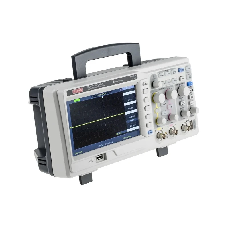 RS PRO 100 MHz Portable Digital Storage Oscilloscope, 2 Channels, 7 Inch TFT LCD, RSDS1000