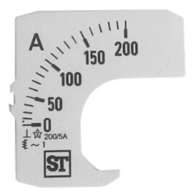 Sifam Tinsley Meter Scale for 48 x 48 Analogue Panel Ammeter EQ44-00D1-0001 0/200A