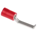 RS PRO Hooked Insulated Crimp Blade Terminal, Vinyl, 17.1 mm Blade Length, 22–16 AWG, Red 534-373