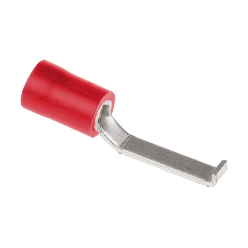 RS PRO Hooked Insulated Crimp Blade Terminal, Vinyl, 17.1 mm Blade Length, 22–16 AWG, Red 534-373