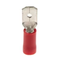 RS PRO Red Insulated Male Spade Connector, Crimp, 6.35 x 0.8 mm Tab, 22 AWG to 16 AWG, Brass, Vinyl Angled 534-323