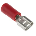 RS PRO Red Insulated Female Spade Connector Crimp, 4.8 x 0.8 mm Tab Size, 22 AWG to 16 AWG, Brass, Vinyl Insulation 534-395