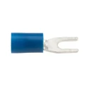 RS PRO Insulated Crimp Spade Connector, Vinyl, Blue, 16 AWG to 14 AWG, M3.5 Stud Size, 20.5mm, 6.4mm Width, 534-632