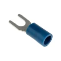 RS PRO Insulated Crimp Spade Connector, Vinyl, Blue, 16 AWG to 14 AWG, M4 Stud Size, 1.5–2.5 mm², Copper, Tin 534-626