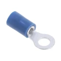 RS PRO Insulated Ring Terminal Blue, M4 Stud Size, 16–14 AWG, 1.5–2.5mm², Vinyl PVC, 21mm Length, Copper/Tin 534-581