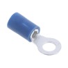 RS PRO Insulated Ring Terminal Blue, M4 Stud Size, 16 - 14 AWG, 1.5 - 2.5mm², Vinyl PVC, 21mm Length, Copper/Tin 534-581