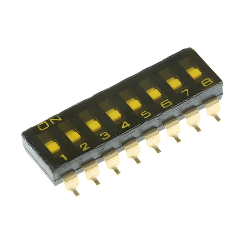 Omron Slide Rotary Coded DIP Switch, Surface Mount, Slide Actuator, 8 Way, Gold Contacts, A6S-8102-H