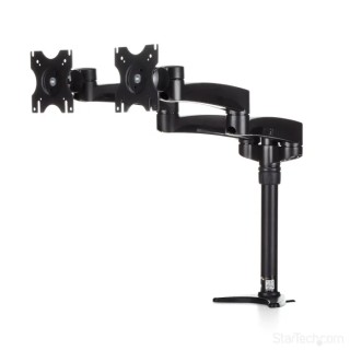 StarTech.com Black Monitor Arm Desk Mount Adjustable ARMDUAL, 13.6 kg Max Load, 580 mm Reach