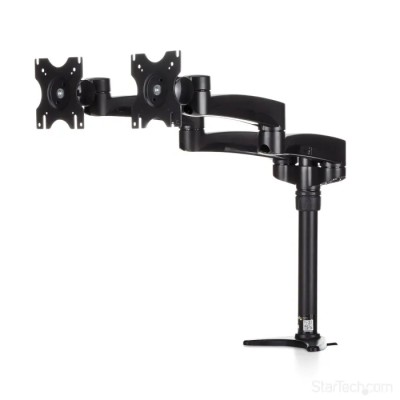 StarTech.com Black Monitor Arm Desk Mount Adjustable ARMDUAL, 13.6 kg Max Load, 580 mm Reach