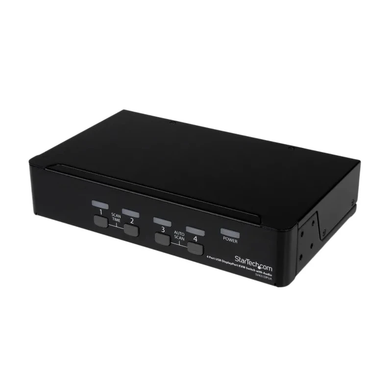 StarTech.com 4-Port DisplayPort KVM Switch USB 3.5 mm Stereo Audio Max Resolution 2560 x 1600 SV431DPUA