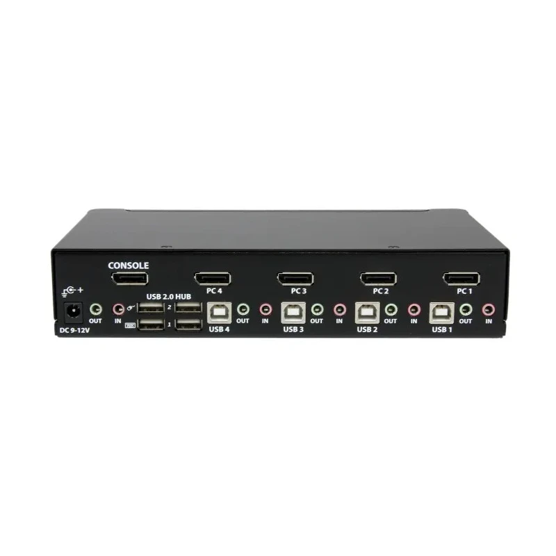 StarTech.com 4-Port DisplayPort KVM Switch USB 3.5 mm Stereo Audio Max Resolution 2560 x 1600 SV431DPUA
