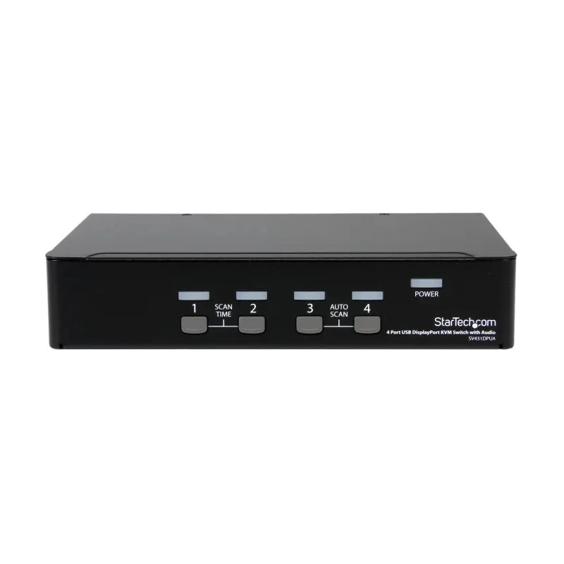 StarTech.com 4-Port DisplayPort KVM Switch USB 3.5 mm Stereo Audio Max Resolution 2560 x 1600 SV431DPUA