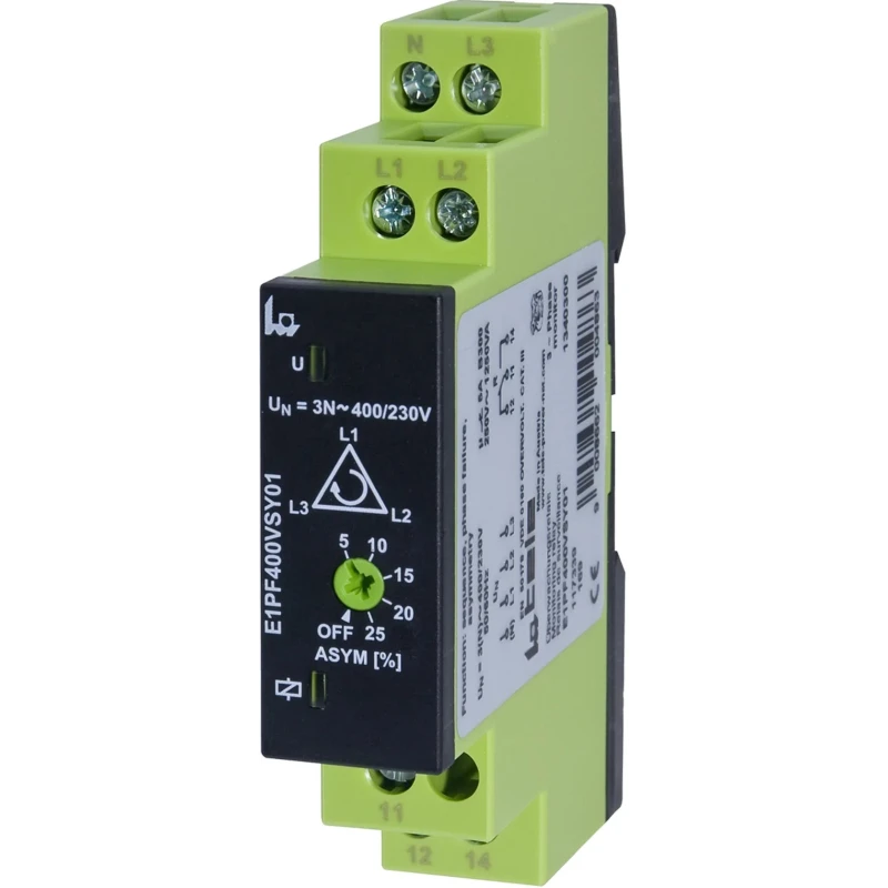 Tele Monitoring Relay 3 Phase SPDT DIN Rail 400V AC ENYA Series E1PF400VSY01