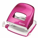 Leitz 2 Hole Punch 30 Sheet Capacity Pink Metal, Round Hole, GS Safety Tested 50081023