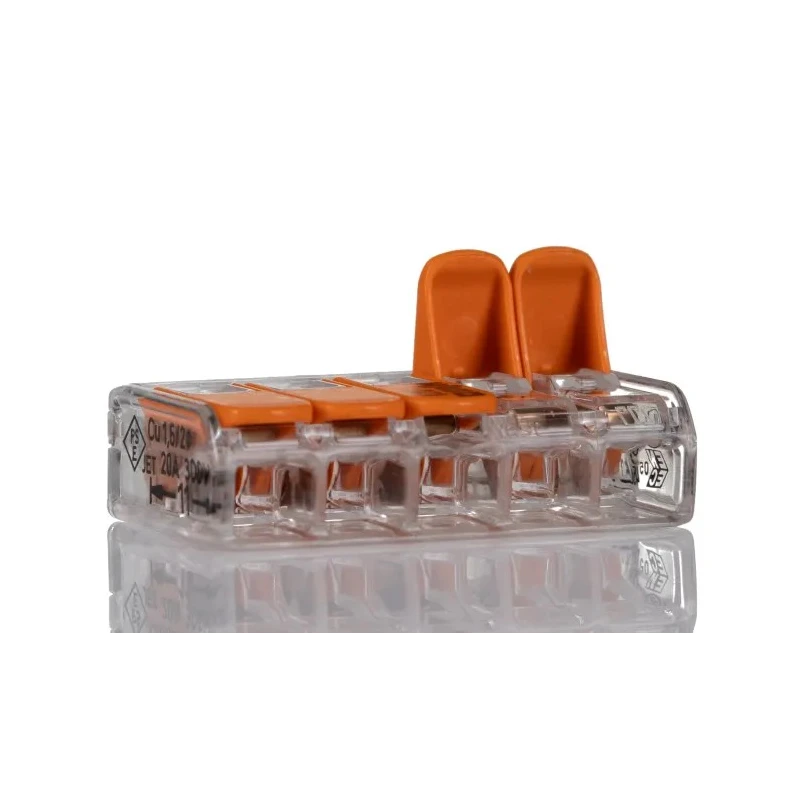 WAGO 221 Series Lever Connector Set, 12AWG to 24AWG, 32A, 450V, 85-Piece, Cage Clamp, Plastic, Clear, 887-1046