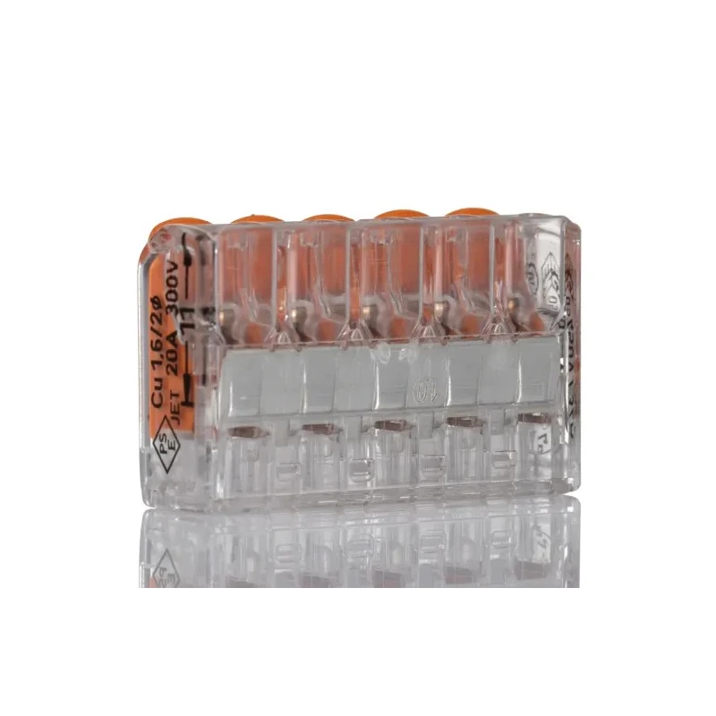 WAGO 221 Series Lever Connector Set, 12AWG to 24AWG, 32A, 450V, 85-Piece, Cage Clamp, Plastic, Clear, 887-1046