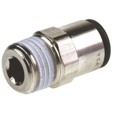 Legris LF3000 Series Male Pneumatic Fitting, 1/2 in R Thread, Push-in Tube, 16mm, Polymer, 