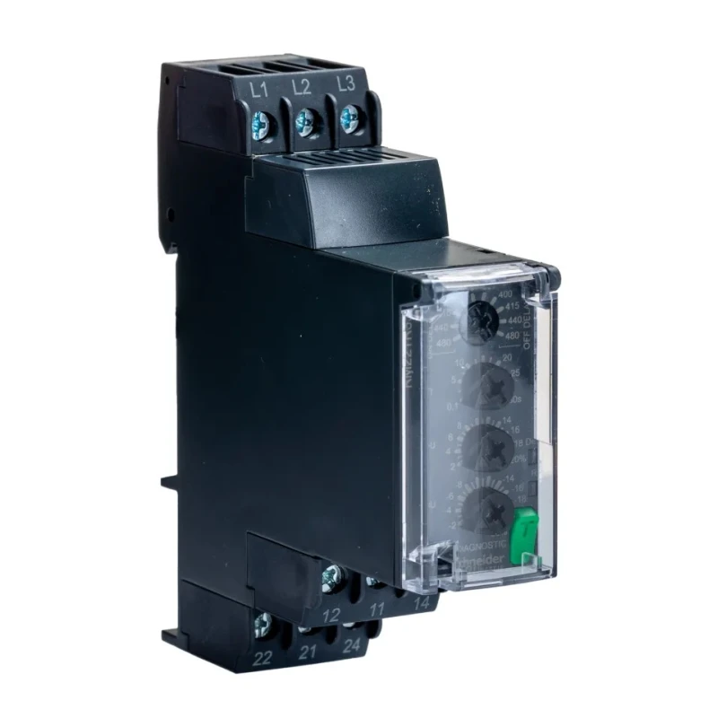Schneider Electric Monitoring Relay 3 Phase 380/480V AC DPDT DIN Rail RM22TR33