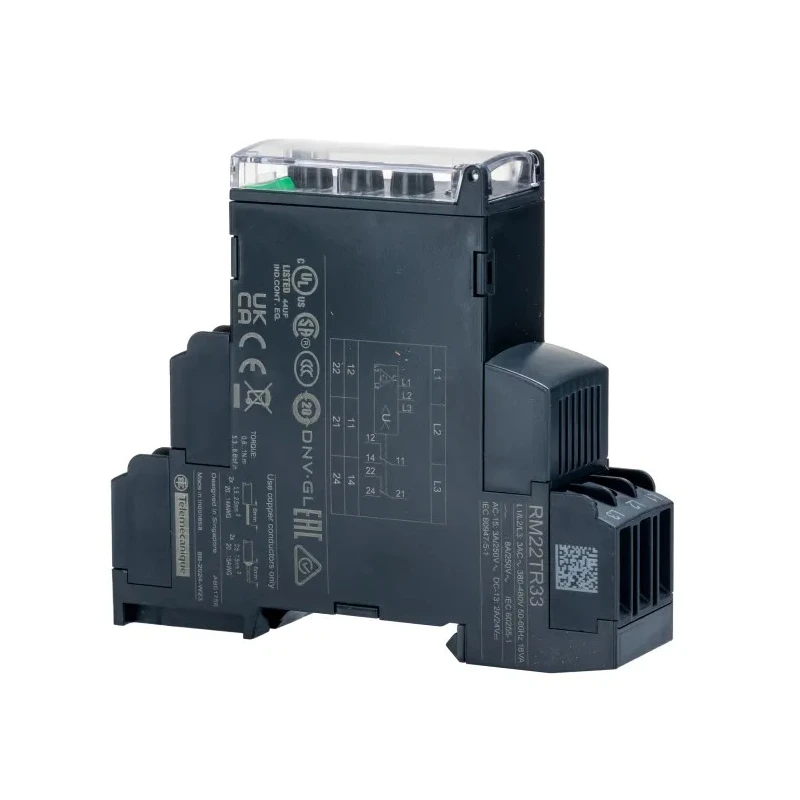 Schneider Electric Monitoring Relay 3 Phase 380/480V AC DPDT DIN Rail RM22TR33