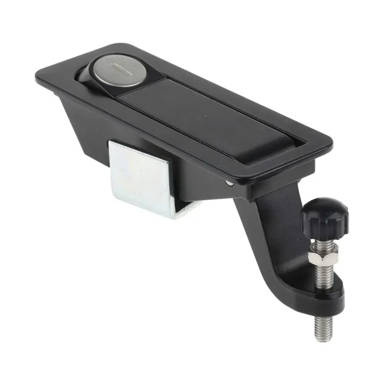 RS PRO Die Cast Zinc Lockable Compression Latch 111 mm x 31.5 mm Black Powder Coated 124-1900