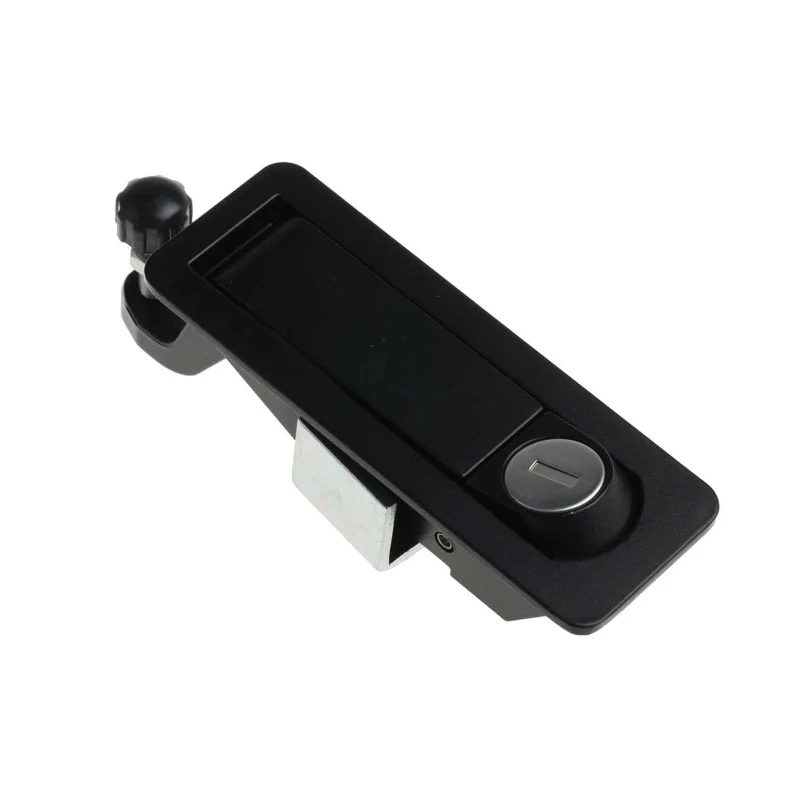 RS PRO Die Cast Zinc Lockable Compression Latch 111 mm x 31.5 mm Black Powder Coated 124-1900