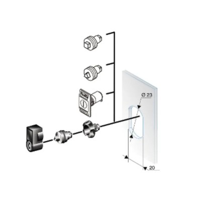 Schneider Electric Locking Handle L-Handle 8mm NSYTT8CRN
