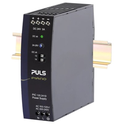 PULS PIANO Switched Mode DIN Rail Power Supply 120W 28V DC 5A 230V AC Input IP20 PIC120.241D
