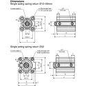 SMC Pneumatic Compact Cylinder 20mm Bore, 5mm Stroke, Single Acting, Aluminium Alloy Body CQ2B20-5T