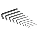 RS PRO 10 Piece L Imperial Hex Key Set, Chrome Vanadium Steel, Black Finish, Short Arm, 1/16–5/16 Inch 537-732