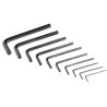 RS PRO 10 Piece L Imperial Hex Key Set, Chrome Vanadium Steel, Black Finish, Short Arm, 1/16 - 5/16 Inch 537-732