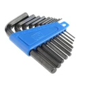 RS PRO 10 Piece L Imperial Hex Key Set, Chrome Vanadium Steel, Black Finish, Short Arm, 1/16–5/16 Inch 537-732